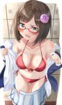  bikini cleavage haruki678 maekawa_miku megane swimsuits the_idolm@ster the_idolm@ster_cinderella_girls undressing 