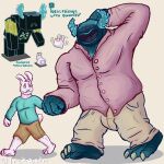  absurd_res anthro bioluminescence black_body blind blue_body blue_clothing blue_shirt blue_topwear blush blush_lines body_hair body_horror bottomwear bulge chest_tuft clawed_feet clawed_toes claws clothing cute_face dress_shirt duo feet flexing fluffy fur glowing group happy hi_res horn humanoid lagomorph leporid male male/male mammal minecraft muscular overweight pants pecs pink_tip rabbit red_eyes scary shirt shorts size_difference slightly_chubby souls spots spotted_body spotted_fur sweater tall text toes topwear trckqstn_(artist) tuft vein video_games warden_(minecraft) 