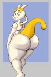  anthro big_butt butt digital_media_(artwork) huge_butt legendary_pok&eacute;mon looking_at_viewer male mewtwo nintendo nude peach_(peachymewtwo) pok&eacute;mon pok&eacute;mon_(species) reddrago simple_background solo thick_thighs video_games white_body wide_hips 