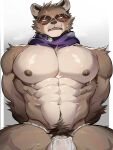2025 abs anthro areola asian_clothing barazoku big_bulge big_muscles blush bodily_fluids body_hair border bulge canid canine chung0_0 clothed clothing east_asian_clothing epic_games fortnite front_view frown fundoshi fur genitals gradient_background grey_background hajime_(fortnite) happy_trail hi_res huge_muscles humanoid_genitalia humanoid_penis japanese_clothing kemono kerchief male mammal muscular muscular_anthro muscular_male narrowed_eyes navel neckerchief neckwear nipples open_frown open_mouth pecs penis penis_base pubes raccoon_dog scar serratus simple_background sitting solo sweat tanuki thick_arms thick_thighs topless topless_anthro topless_male tuft underwear vein white_background white_border white_eyes
