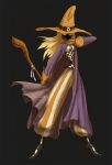  black_body black_mage black_skin blonde_hair clothed clothing cottonvalent digital_media_(artwork) fecharis female final_fantasy footwear hair handwear hat headgear headwear humanoid looking_at_viewer not_furry robe shoes simple_background solo square_enix staff standing topwear video_games weapon yellow_eyes 