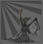 absurd_res anthro big_breasts biopunk bodily_fluids body_horror breasts butt canid canine canis crying damaged digital_media_(artwork) expressions female fluid-body fluid_on_breasts gold gore gore_focus guide_lines hand_on_breast hi_res horror_(theme) jackal lipless mammal mutated mutating mutation nipples noseless notched_ear notched_wings nude pain raised_arm sad simple_background sitting sitting_on_ground sketch sketch_page sketchy slim slim_anthro slim_female solo tears teeth the_dark_skull wings wounded