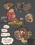 anthro blush bodily_fluids breath buckteeth capybara caviid coin coin_slot collar confusion english_text eyewear fetish fidgeting furufoo glasses hi_res inner_monologue lizard_(furufoo) mammal panting rodent sequence slightly_chubby slow_transformation slowburn sweat teeth text thinking trans_(lore) trans_woman_(lore) transformation