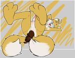 anthro balls butt canid canine digital_media_(artwork) erection feces fox fudgygelato genitals looking_at_viewer male mammal miles_prower scat simple_background solo sonic_the_hedgehog_(series) 