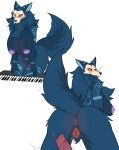  absurd_res abyssal_wolf anthro anus areola big_breasts blue_body blue_hair bodily_fluids breasts butt dildo dildo_sitting elvia female genital_fluids genitals hair hi_res inverted_nipples josun keyboard_instrument musical_instrument nipples nude penetration piano pubes pussy pussy_juice sex_toy solo sweat 