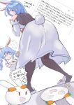  ... 2girls @_@ absurdres animal_ears animal_slippers ass blue_hair bodystocking bunny_slippers commentary_request detached_sleeves dress highres leaning_forward long_hair mature_female median_furrow multiple_girls pekomama pekomon_(usada_pekora) rabbit_ears rabbit_girl rabbit_tail red_eyes request_inset roya_(roya247) slippers solo_focus spoken_ellipsis tail tail_through_clothes thick_eyebrows translation_request usada_pekora usada_pekora_(1st_costume) virtual_youtuber white_dress white_slippers 