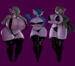 anthro areola areola_slip big_breasts bikini black_bikini black_clothing black_latex black_legwear black_stockings black_swimwear black_thigh_highs breasts bulging_breasts cervina7_(artist) clothed clothing curvy_figure dr._voir eyewear female gardevoir generation_3_pokemon glasses glowing glowing_eyes group hair hand_on_breast hand_on_hip hi_res humanoid latex latex_bikini latex_clothing latex_legwear latex_stockings latex_thigh_highs legwear long_hair looking_at_viewer nintendo nkaiz00 one-piece_swimsuit pokemon pokemon_(species) pose shiny_pokemon short_hair simple_background skimpy sling_bikini stockings swimwear thick_thighs thigh_highs trio two-piece_swimsuit wide_hips