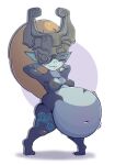 2019 after_vore belly big_belly breasts duo female hair headgear hi_res imp malachi21148 midna nintendo nipples orange_hair overweight simple_background the_legend_of_zelda twili twilight_princess vore white_background