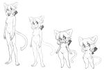  accessory anthro anthro_scale aruurara big_eyes breasts canid canine chibi digitigrade featureless_breasts featureless_crotch female fox greyscale hair hair_accessory hair_bow hair_ribbon hi_res mammal monochrome navel nude ribbons semi-anthro sketch smile solo standing thick_thighs wide_hips 