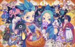  2019 6+boys 6+girls :d aged_down alternate_costume animal_ears black_tabard blonde_hair blue_bow blue_dress blue_eyes blue_hair blue_scarf blue_trim blue_vest blunt_bangs bodkin_archer bodkin_archer_(cosplay) bow braid brother_and_sister brown_hair camus_(dq11) candy candy_cane cape carnelian_(dq11) cat_ears child commentary_request cosplay creature_request cupcake dog dragon_quest dragon_quest_treasures dragon_quest_xi dress earrings eating emma_(dq11) english_text facepaint facial_hair fake_animal_ears fake_head_wings fake_teeth fangs father_and_daughter food fur_scarf gold_trim greig_(dq11) hair_bow hair_slicked_back halloween happy_halloween hat head_wings healslime hero_(dq11) high_ponytail holding holding_needle homeros_(dq11) jack-o&#039;-lantern janis_(hainegom) jewelry liquid_metal_slime_(dq) lollipop low_twin_braids martina_(dq11) maya_(dq11) meowsha_(dqt) multiple_boys multiple_girls needle open_mouth parent_and_child paw_pose pink_bow pink_dress pink_trim ponytail purple_dress purple_eyes purple_hair red_bow red_cape restless_armour restless_armour_(cosplay) scarf senya_(dq11) siblings single_earring sisters skull_on_head slime_(dragon_quest) smile speech_bubble spiked_hair spiked_hare_(dragon_quest) spiked_hare_(dragon_quest)_(cosplay) tabard thought_bubble tonbuu_(dqt) tunic twin_braids twins veronica_(dq11) vest white_facial_hair white_hair white_tunic wings witch_hat yellow_eyes 