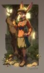  anthro boots bottomwear breasts chadzime changeling_tale clothed clothing effie_(changeling_tale) eyewear female footwear forest fully_clothed glasses hair hat headgear headwear hi_res lagomorph leporid long_ears mammal outside plant rabbit short_hair skirt solo tree 