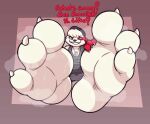  3_toes anthro barefoot bodily_fluids claws clothing cute_fangs dialogue dog_tags english_text feet foot_focus fur hat headgear headwear hi_res jasper_the_zangoose_(zangytangy) looking_at_viewer male musk nintendo pink_sclera pok&eacute;mon pok&eacute;mon_(species) red_body red_eyes red_fur shirt simple_background smile solo sweat sweaty_feet tank_top text toe_claws toes topwear video_games white_body white_fur yowesephth zangoose 