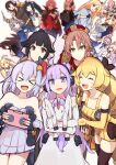  &gt;_&lt; 6+girls :d ^_^ ^o^ ahoge akagi_(azur_lane) animal_ears arm_up armpits ayanami_(azur_lane) azur_lane bangs bare_shoulders black_eyes black_hair blonde_hair blunt_bangs bow breasts brown_hair bunny_ears cape capelet chewing_gum cleavage clenched_hand cleveland_(azur_lane) closed_eyes collarbone columbia_(azur_lane) commentary_request crown detached_sleeves doll_hug dress drill_hair duke_of_york_(azur_lane) eldridge_(azur_lane) epaulettes erebus_(azur_lane) erebus_(wardrobe_witchery)_(azur_lane) exeter_(azur_lane) eyebrows_visible_through_hair eyes_visible_through_hair eyewear_on_head facial_mark fake_animal_ears fox_ears fox_girl fox_tail gloves green_eyes grey_eyes hair_between_eyes hair_bow hair_bun hair_ornament hair_ribbon hairpin hat headgear headphones headphones_around_neck highres holding horns i-58_(azur_lane) iron_cross japanese_clothes javelin_(azur_lane) kyuubi laffey_(azur_lane) long_hair looking_at_another looking_at_viewer low_twintails marshall_k midriff mikasa_(azur_lane) mini_crown multicolored_hair multiple_girls multiple_tails navel off-shoulder_dress off_shoulder one_side_up open_mouth pink_hair platinum_blonde_hair pleated_skirt pointer ponytail prototype_bulin_mkii_(azur_lane) purple_eyes purple_hair raised_fist red_eyes ribbon roon_(azur_lane) school_uniform seattle_(azur_lane) serafuku short_hair side_bun sidelocks silver_hair simple_background sitting skirt smile staff staff_riding strapless strapless_dress streaked_hair striped striped_legwear stuffed_animal stuffed_toy sunglasses tail takao_(azur_lane) thighhighs twin_drills twintails two-tone_hair unicorn_(azur_lane) universal_bulin_(azur_lane) vertical_stripes white_background white_gloves witch_hat wristband xd zettai_ryouiki 