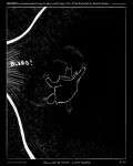 2025 3_toes absurd_res anthro avian bird black_background border bottomwear clothing coat collared_jacket comic darkness feet floating greyscale hi_res inside_stomach jacket maccaw_(sharkinthepark) male monochrome owl pants sharkinthepark simple_background solo sound_effects tail toes topwear underwater water