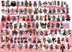  6+girls anchor animal_ears beard black_bow black_hair black_shoes blonde_hair blue_eyes blue_hair book bow braid broom brown_eyes brown_hair bucket cat_tail catfish character_request chen clownpiece cup double_bun everyone facial_hair fish fox_mask fox_tail frog_hair_ornament futatsuiwa_mamizou glasses green_hair grey_hair grey_kimono hair_bow hair_bun hair_ornament hair_tubes hakurei_reimu hat heterochromia highres holding holding_book holding_broom holding_instrument holding_sword holding_weapon horns hoshiguma_yuugi instrument inubashiri_momiji japanese_clothes karakasa_obake kazami_yuuka kimono kirisame_marisa kisume mask morichika_rinnosuke mouse_ears multiple_boys multiple_girls namazu_(touhou) one_eye_closed oni oni_mask open_mouth orange_hair pink_hair plaid_clothes plaid_skirt plaid_vest purple_hair rabbit_ears raccoon_tail red-framed_eyewear red_eyes red_hair red_shoes sakazuki sandals shoes single_horn skirt smile snake_hair_ornament suspenders sword tail tatara_kogasa touhou twin_braids twintails umbrella unzan uokencountered vest weapon wings wolf_ears wooden_bucket yakumo_ran yakumo_yukari 