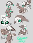 ambiguous_gender anthro big_ears big_eyes bodily_fluids bone clown fraggleraat goozer_doozy hi_res humanoid mask original_character_do_not_steal paint skull skull_head skull_mask solo sweat tongue