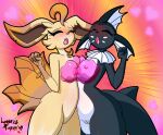 2025 absurd_res anthro areola belly black_body blush bodily_fluids breast_squish breasts cetacean cleft_of_venus covered_in_slime digital_media_(artwork) ditto_(pokemon) dolphin eeveelution ejaculation eyes_closed female generation_1_pokemon generation_4_pokemon genital_fluids genitals group happy hi_res hybrid innie_vulva leafeon lunaris_parukia mammal marine navel nintendo nipple_fetish nipple_frottage nipple_play nipples nude oceanic_dolphin open_mouth orca orgasm orgasm_face pink_areola pink_nipples pokemon pokemon_(species) pokemorph slime slime_on_breasts squish toothed_whale trio vaginal_fluids vaginal_squirting vaporeon vulva white_belly