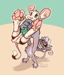 aevsivs animancer black_sclera blue_body blue_fur dipodid fur green_eyes haplorhine hi_res jerboa luck_(animancer) mammal monkey paws primate rodent white_body white_fur yellow_eyes