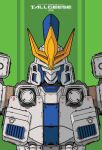  absurdres assault_visor character_name commentary green_background green_visor gundam gundam_wing gundam_wing:_endless_waltz highres mecha mecha_focus mobile_suit no_humans robot science_fiction solo straight-on tallgeese_iii upper_body v-fin voxiela 