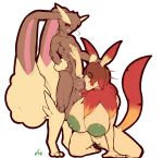 absurd_res anthro balls big_balls big_breasts big_penis blush bodily_fluids breasts condom crossgender dibujosv12 duo echo_(echovalia) eeveelution eye_roll eyewear fellatio female flustered flustered_female generation_4_pokemon genitals glasses grin hi_res huge_balls huge_breasts huge_penis hyper hyper_genitalia hyper_penis leafeon long_ears lopunny male male/female nintendo nipples nude oral penile penis pokemon pokemon_(species) saliva sex sexual_barrier_device smile throbbing throbbing_penis timothy_vladislaus vein veiny_penis
