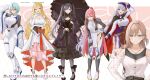  1girl :d :p aqua_hair arm_under_breasts arm_up belt beret black_dress black_gloves black_hair black_thighhighs blonde_hair bob_cut bodysuit boots breasts brown_hair cape cleavage cleavage_cutout clothing_cutout comparison curly_hair dress elbow_gloves floral_print frilled_dress frilled_sleeves frills gloves gothic_lolita gradient_hair hair_between_eyes hair_over_one_eye hair_ribbon half-skirt hamu_(plot_sy) hand_on_headwear hand_on_own_hip hand_on_own_thigh hand_to_own_mouth hands_on_own_hips hat heart heart_necklace high_heels high_ponytail highres holding holding_umbrella jacket jewelry kono_cosplay_onee-san_wa_boku_senyou_rashii large_breasts layered_dress leaning_forward light_smile lolita_fashion long_dress long_hair miyoshi_hiyori multicolored_hair multiple_views necklace novel_illustration off_shoulder official_art open_clothes open_jacket panties parted_bangs pelvic_curtain pink_background pink_hair pleated_skirt ponytail purple_eyes purple_hair purple_nails ribbon rose_print science_fiction shirt shoulder_cutout shoulder_pads simple_background skirt sleeves_past_fingers sleeves_past_wrists smile standing standing_on_one_leg strapless strapless_dress strappy_heels string_panties thigh_boots thighhighs third-party_source tongue tongue_out twintails two-tone_background umbrella umbrella_over_shoulder underwear very_long_hair waist_ribbon white_background white_bodysuit white_dress white_shirt wide_sleeves wig 