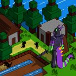 1:1 ambiguous_gender anthro augmented_thunder berry_shrub building creeper_(minecraft) cyborg_dragon digital_drawing_(artwork) digital_media_(artwork) dragon fur furred_dragon furred_scalie gesture grass male microsoft minecraft mojang mythological_creature mythological_scalie mythology netherite_armor netherite_sword plant purple_body scalie shaded silhouette simple_shading solo tail tail_spines tail_tuft techysmile1358 tree tuft water waving wheat xbox_game_studios