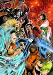  1girl 6+boys aang american_dragon_jake_long avatar:_the_last_airbender avatar_legends bald baseball_cap ben_10 ben_tennyson black_coat black_hair blonde_hair blue_eyes blue_shirt blue_skin bow bowtie brown_gloves brown_hair capelet character_request coat codename:_kids_next_door colored_sclera colored_skin commentary_request copyright_request crossover dark-skinned_male dark_skin dc_comics debris electricity fire formal_clothes fur-trimmed_hood fur_trim generator_rex gloves goggles goggles_on_eyes goggles_on_head green_bow green_bowtie green_eyes green_hair green_shirt grey_hat grey_skin grin hands_in_pockets hat highres homestuck hood hood_up hoodie jack_spicer jacket jake_long kenny_mccormick long_hair mask mechanical_arms multiple_boys multiple_crossover nine_(ninevsnine) numbuh_1 numbuh_3 numbuh_4 omnitrix open_mouth orange_capelet orange_goggles orange_hoodie popped_collar red_hair red_jacket rex_salazar rock sharp_teeth shirt short_hair smile smurf south_park suit teen_titans teeth terra_(dc) the_smurfs transformation two-tone_shirt white_hat white_jacket white_shirt xiaolin_showdown yellow_eyes yellow_sclera 