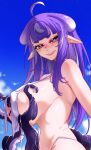 absurd_res animal_humanoid big_breasts breasts cephalopod cephalopod_humanoid clothing coleoid female hair hi_res human humanoid liquid mammal marine marine_humanoid mollusk mollusk_humanoid octopodiform octopus octopus_humanoid purple_hair sky slime smile solo swimwear tentacles vtuber zumishadow