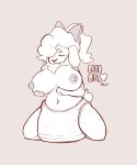  2020 accessory anthro archived_source big_breasts blush blush_lines bovid bow_ribbon breast_fondling breast_play breasts caprine clothed clothing diaper diaper_fetish english_text exposed_breasts eyes_closed female floppy_ears fondling good_girl hair hair_accessory hair_bow hair_ribbon hand_on_breast heart_symbol hi_res june_(jintally) kneeling lynhug_bb mammal monochrome navel ponytail ribbons self_fondle sheep signature simple_background smile solo text wearing_diaper 