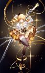 1girl artist_name beret black_hat blonde_hair breasts corset drill_hair gun hat highres holding holding_gun holding_weapon large_breasts long_sleeves mahou_shoujo_madoka_magica puffy_sleeves rifle sheya shirt shoes signature skirt solo striped_clothes striped_thighhighs thighhighs tomoe_mami tomoe_mami_(magical_girl) twin_drills twintails vertical-striped_clothes vertical-striped_thighhighs weapon white_shirt yellow_eyes yellow_shoes yellow_skirt 