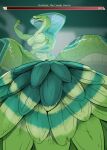 ambiguous_gender anthro breasts featureless_breasts female gameplay_mechanics green_body green_scales group gui health_bar hi_res imperatorcaesar nude open_mouth reptile scales scalie size_difference snake solo_focus yellow_eyes