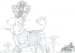 anthro bedroom_eyes big_breasts binoculars blackfox85 breasts canid canine duo ear_piercing ear_ring equid equid_taur equine equine_taur female female_focus fox gin_(blackfox85) grass heart_symbol imena jeep jewelry looking_back male mammal mammal_taur mohawk monochrome narrowed_eyes necklace piercing plant raised_tail ring_piercing savanna seductive tail taur teats tree udders zebra zebra_taur
