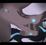 2016 5_fingers anthro areola black_hair blue_areola blue_highlights blue_insides blue_nails blue_nipples blue_nose blue_tongue blue_vulva breasts chest_tuft colored colored_nails female fingers fishboneart front_view glowing glowing_areola glowing_insides glowing_nipples glowing_nose glowing_tongue glowing_vulva hair highlights_(coloring) letterbox nails nipples nude simple_background smile solo spread_legs spreading tongue tongue_out tuft unknown_species unusual_insides