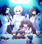  4girls 6+boys 779762391_(lofter) :d ahoge animal_ears antenna_hair arm_under_breasts bags_under_eyes ben_drowned black_dress black_hair black_lips black_pants black_scarf black_sclera blonde_hair blood blood_from_eyes blood_from_forehead bloody_painter blue_eyes bound breasts brothers brown_hair canvas_(object) character_request cheese chinese_commentary clockwork_(creepypasta) closed_mouth coat collared_shirt colored_sclera commentary_request creepypasta curtains drawstring dress eyeless_jack eyes_visible_through_hair food frilled_dress frilled_sleeves frills green_eyes grey_hoodie grin gun hair_between_eyes hand_on_own_cheek hand_on_own_face hand_up heterochromia highres holding holding_food holding_gun holding_paint_palette holding_paintbrush holding_pill holding_scalpel holding_scissors holding_syringe holding_weapon hollow_eyes homicidal_liu hood hood_down hoodie indoors jane_the_killer jeff_the_killer judge_angels_(creepypasta) kemonomimi_mode lab_coat large_syringe laughing_jack link long_hair long_sleeves looking_at_another looking_at_viewer medium_breasts medium_hair mini_person miniboy mouse_boy mouse_ears mouse_tail multiple_boys multiple_girls neck_ribbon open_clothes open_coat open_mouth oversized_object paint_palette paintbrush pants pink_shirt pointy_ears pointy_nose red_eyes ribbon sally_williams scarf scissors shirt short_hair siblings skull small_breasts smile striped_clothes striped_scarf sweater syringe table tail the_legend_of_zelda tied_up_(nonsexual) turtleneck turtleneck_sweater two-tone_scarf very_long_hair wavy_hair weapon white_coat white_eyes white_hoodie white_scarf white_shirt white_sweater yellow_ribbon 