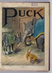 1909 20th_century absurd_res ancient_art asinus bovid caprine caption democrat_donkey donkey elephant elephantid english_text equid equine female feral goat group hay hi_res hooves horn label louis_glackens mammal political_cartoon politics proboscidean public_domain puck_(magazine) quadruped republican_elephant signature size_difference standing tassels text trio tusk_ring wall_(structure)