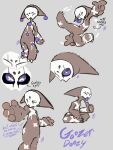 ambiguous_gender anthro big_ears big_eyes bodily_fluids bone clown fraggleraat goozer_doozy hi_res humanoid mask original_character_do_not_steal paint skull skull_head skull_mask solo sweat tongue unknown_species