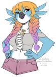  2021 alpha_channel anthro avian beak bird breasts clothed clothing digital_media_(artwork) female hi_res kittydee midriff navel non-mammal_breasts simple_background smile transparent_background 