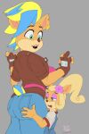  2:3 activision anthro big_breasts breasts butt clothed clothing coco_bandicoot crash_bandicoot_(series) duo esahma female female/female fur hair hi_res pirate_tawna tawna_bandicoot video_games 