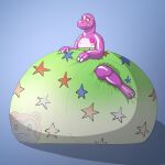 1:1 animate_inanimate anthro big_diaper blush bodily_fluids claws clothed clothing cum cum_in_diaper diaper dinosaur genital_fluids hand_on_diaper hand_on_own_diaper huge_diaper hyper_diaper inflatable living_inflatable looking_down male pattern_diaper pool_toy prehistoric_species reptile riding_diaper scalie simple_background smile solo theropod touching_diaper tyrannosaurid tyrannosauroid tyrannosaurus tyrannosaurus_rex unclean_diaper unknown_artist used_diaper wearing_diaper zoran
