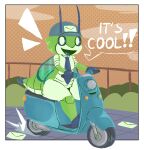 2025 4_fingers aliasing antennae_(anatomy) anthro arthropod arthropod_abdomen back_wings bar_emanata big_eyes binary_drawing black_body black_clothing black_exoskeleton black_hat black_headwear black_necktie black_sclera black_tongue border breasts cc-by-nc-nd clothing cloud creative_commons day delivery_(commerce) delivery_employee dialogue digital_drawing_(artwork) digital_media_(artwork) driving emanata english_text envelope exoskeleton featureless_breasts featureless_crotch feet female fingers flat_colors front_view full-length_portrait furgonomic_hat furgonomic_headwear furgonomics green_body green_exoskeleton halftone happy hat hawk_moth headgear headwear insect insect_wings lepidopteran lizardfungus looking_at_viewer moped mostly_nude moth multicolored_body multicolored_exoskeleton necktie no_pupils open_mouth open_smile outside partial_speech_bubble pellucid_hawk_moth portrait postal_carrier postal_delivery sitting smile solo text thick_thighs three-quarter_view tongue vehicle wheel white_border white_eyes wide_hips wings