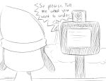  anthro canid canine canis comic domestic_dog drive_thru english_text freakpixel humor male mammal monochrome parappa parappa_the_rapper sketch solo sony_corporation sony_interactive_entertainment text video_games 