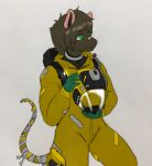  absurd_res anthro gas_mask green_eyes hi_res male mammal mask rodent solo zzinhimsum 