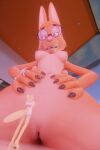  2025 3d_(artwork) absurd_res anthro blender_(artwork) breasts canid canine canis clothed clothing cynthiaacid diane_foxington digital_media_(artwork) domestic_cat dreamworks duo extreme_size_difference felid feline felis female fox fur genitals hair hi_res larger_female macro male male/female mammal micro nipples nude orange_body orange_fur paige_(p4wsized) size_difference smile tail the_bad_guys 