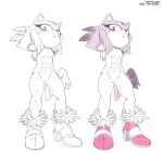  anthro blaze_the_cat domestic_cat felid feline felis female flat_chested hands_behind_head hi_res looking_at_viewer mammal muscular muscular_anthro muscular_female raccoonshinobi solo sonic_the_hedgehog_(series) 