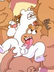  2021 anal anthro balls bottomnok brown_bear cartoon_network erection genitals grizzly_(wbb) grizzly_bear group group_sex humanoid_genitalia humanoid_penis ice_bear licking male mammal oral overweight overweight_male penile penis penis_lick phone polar_bear sex tongue tongue_out ursid ursine we_bare_bears 