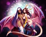  horns maebari miranda_(zliva) monster_girl naked nipples pussy tail uncensored wings yuri zliva 