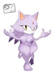  3:4 absurd_res anthro big_breasts blaze_the_cat breasts domestic_cat felid feline felis female hi_res looking_at_viewer mammal nipples nude raccoonshinobi simple_background slightly_chubby solo sonic_the_hedgehog_(series) thick_thighs white_background wide_hips 