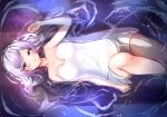  blush ciawasemono long_hair purple_eyes purple_hair towel water wet 