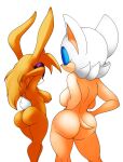  adjusting_hair anthro archie_comics back_boob blonde_hair breasts brown_nipples bunnie_rabbot butt chiropteran duo eyes_closed eyeshadow female hair hands_behind_head hi_res lagomorph leporid makeup mammal nipples nude pose rabbit raccoonshinobi rear_view rouge_the_bat side_boob simple_background sonic_the_hedgehog_(archie) sonic_the_hedgehog_(comics) sonic_the_hedgehog_(series) white_background 