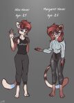  anthro artist_catd catd clothing domestic_cat duo felid feline felis female hi_res male male/female mammal model_sheet oc:alex_never oc:margaret_never 